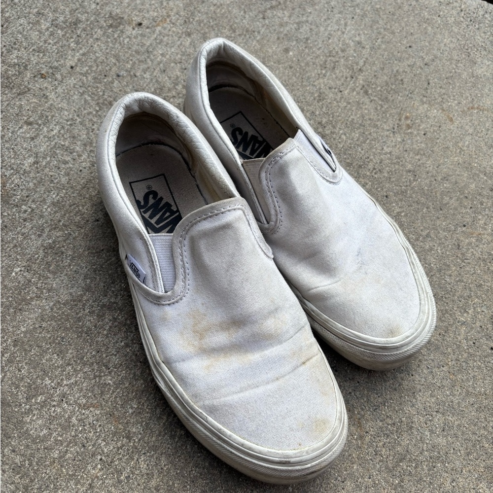 Vans Men's Off-White Slip-On Sneakers